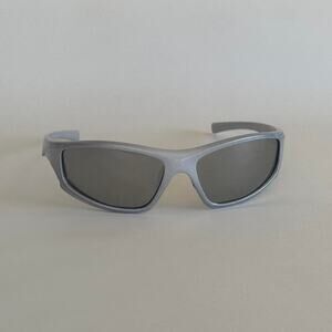 Y2K Grey Silver Sporty Sunglasses Unisex Athletic Style UVA UVB